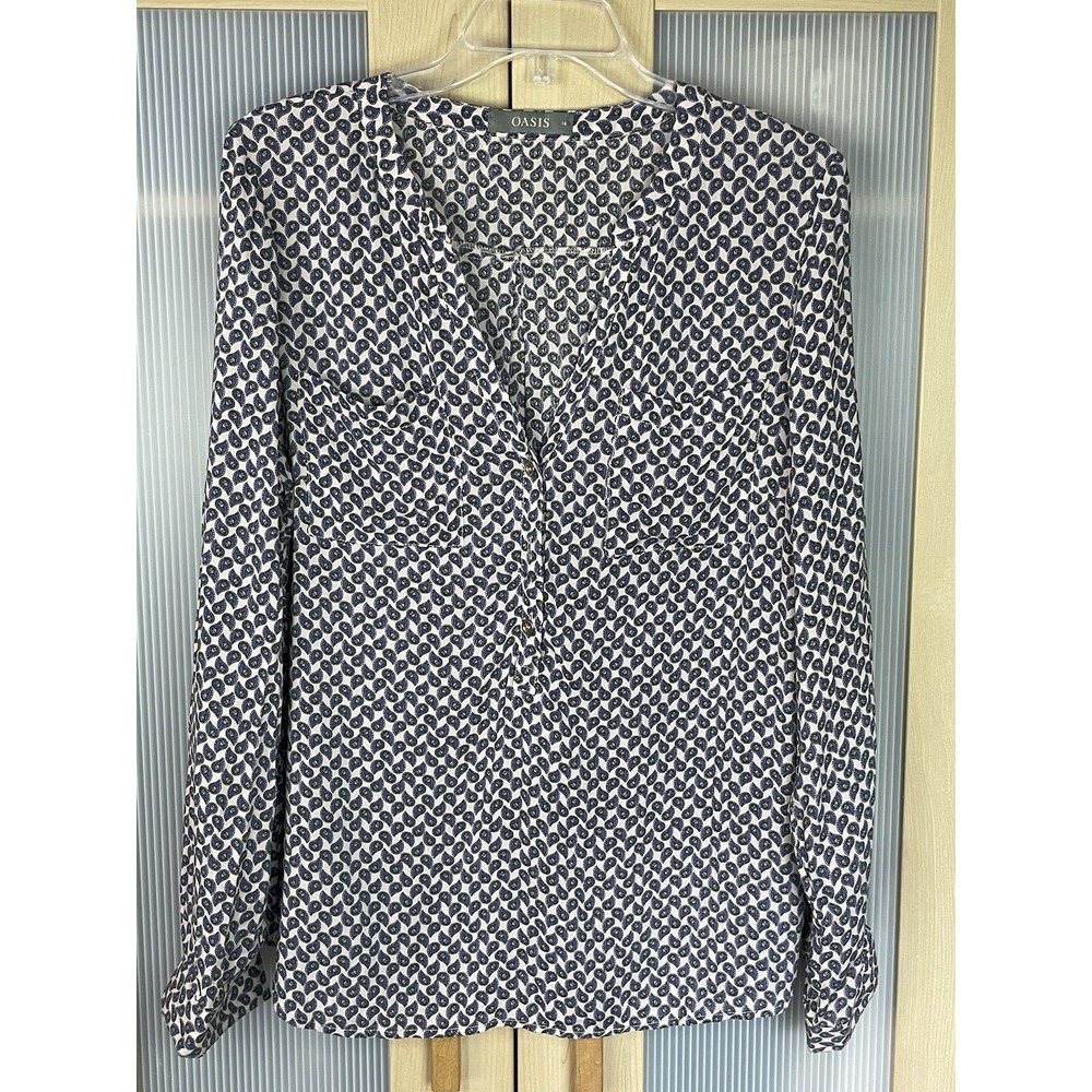 Oasis Floral‎ Boho Blouse - Size 14 Paisley Silk Modern Party Office